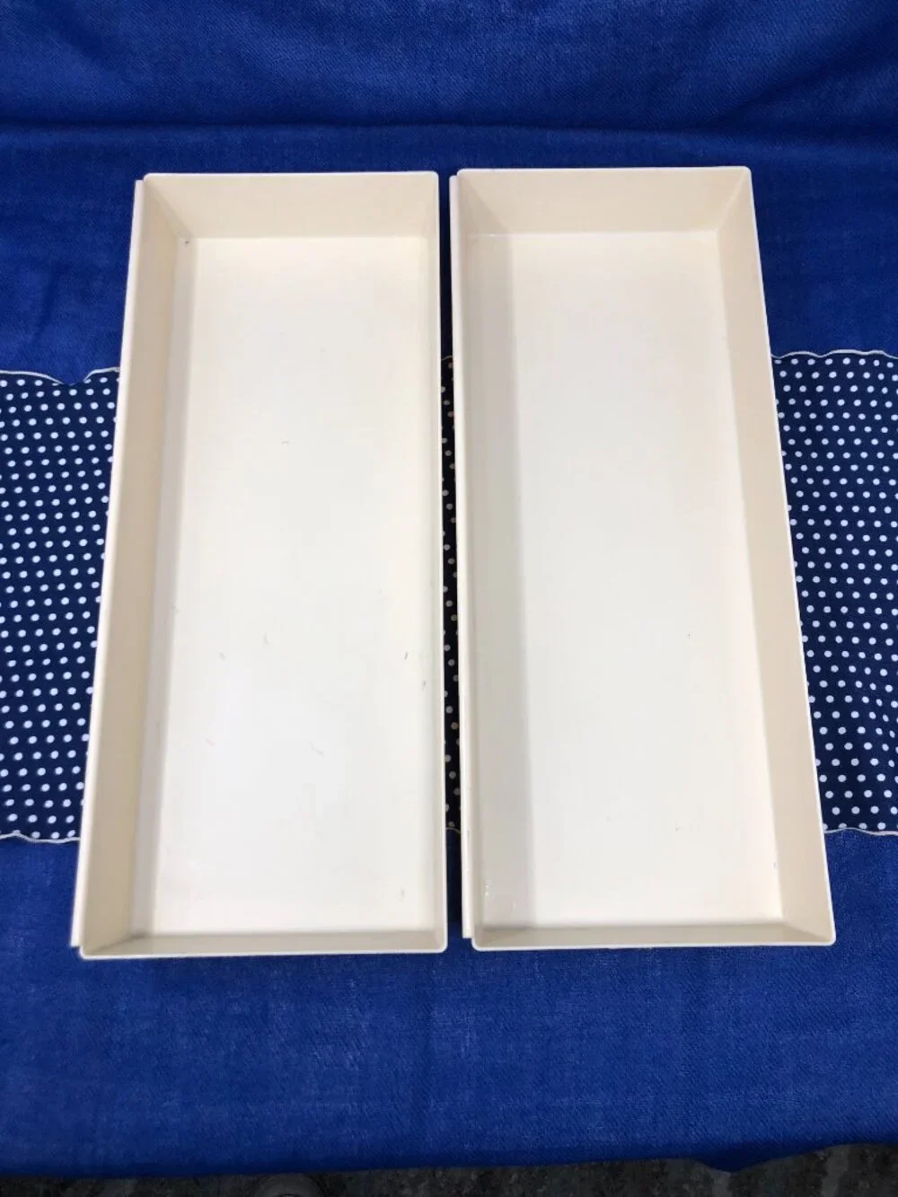 Vintage Rubbermaid Beige Drawer Organizer Trays (Set of 2)